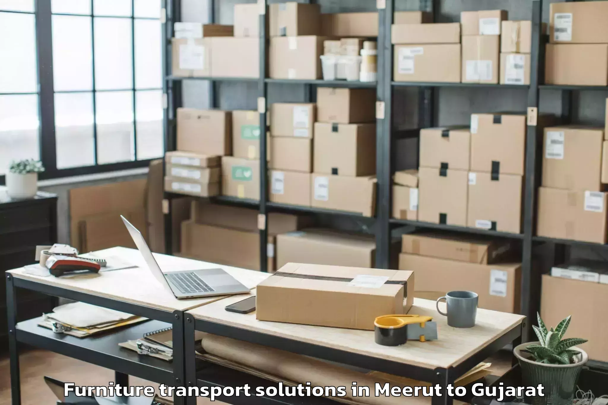 Trusted Meerut to Talaja Furniture Transport Solutions